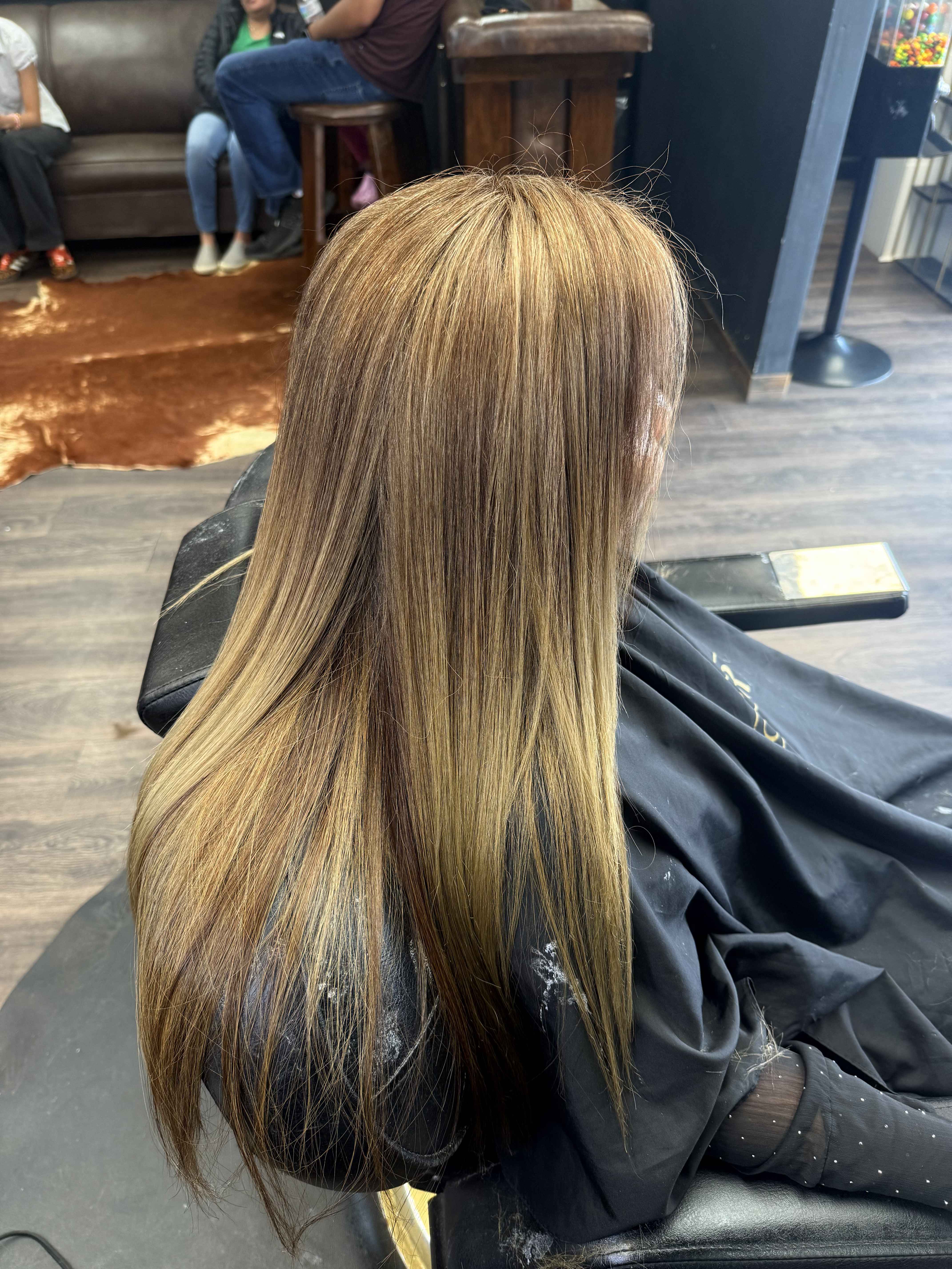 After: warm blonde with smooth layers